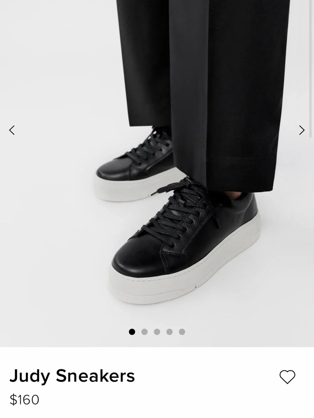 Vagabond Black Leather Platform Sneakers with White Cream Sole Size 9 US